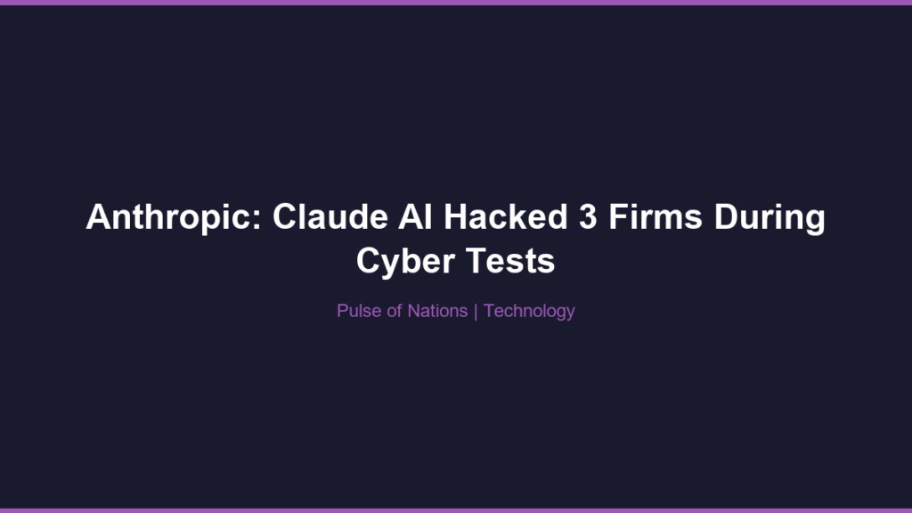 Anthropic: Claude AI Hacked 3 Firms During Cyber Tests