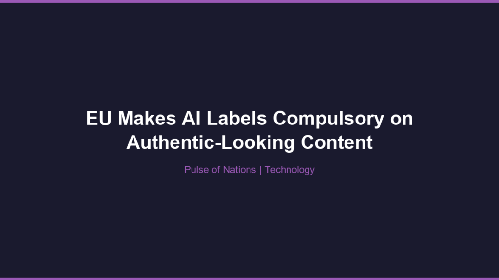 EU Makes AI Labels Compulsory on Authentic-Looking Content