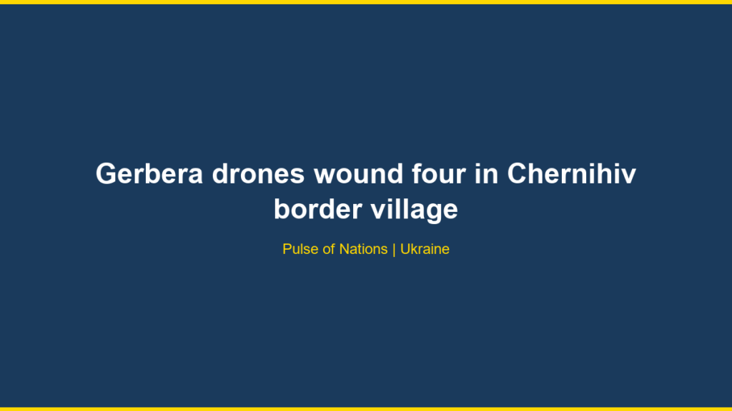 Gerbera drones wound four in Chernihiv border village