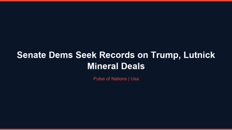 Senate Dems Seek Records on Trump, Lutnick Mineral Deals
