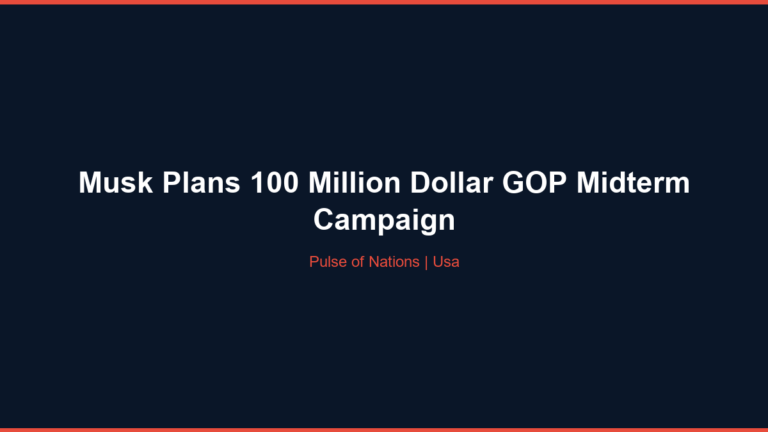 Musk Plans 100 Million Dollar GOP Midterm Campaign