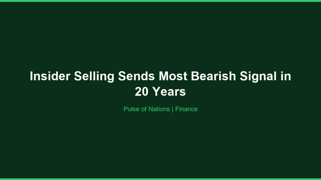 Insider Selling Sends Most Bearish Signal in 20 Years