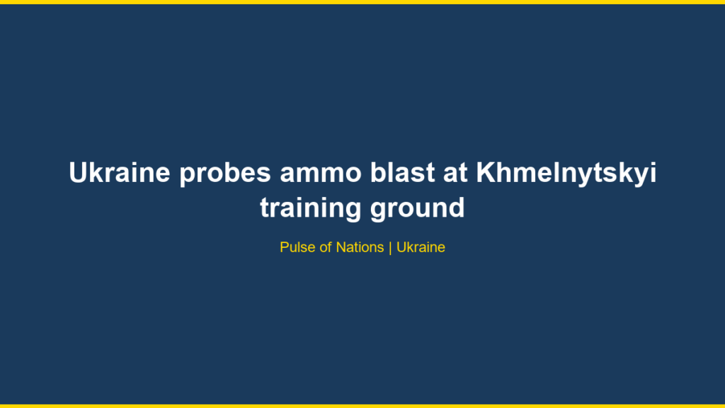 Ukraine probes ammo blast at Khmelnytskyi training ground