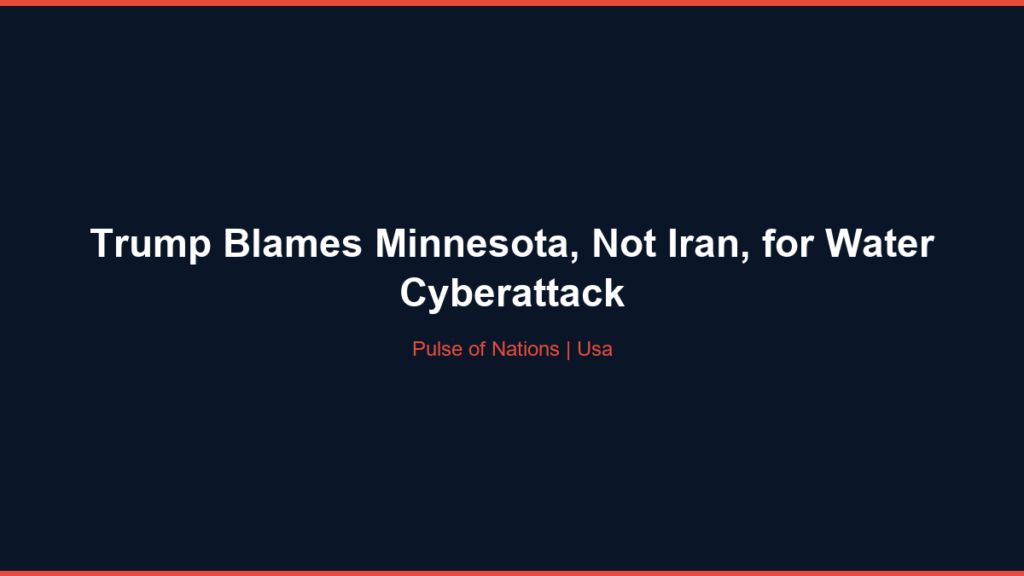 Trump Blames Minnesota, Not Iran, for Water Cyberattack
