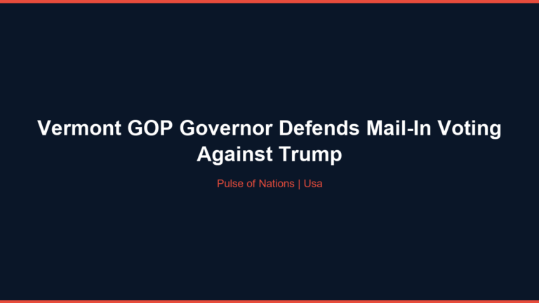 Vermont GOP Governor Defends Mail-In Voting Against Trump