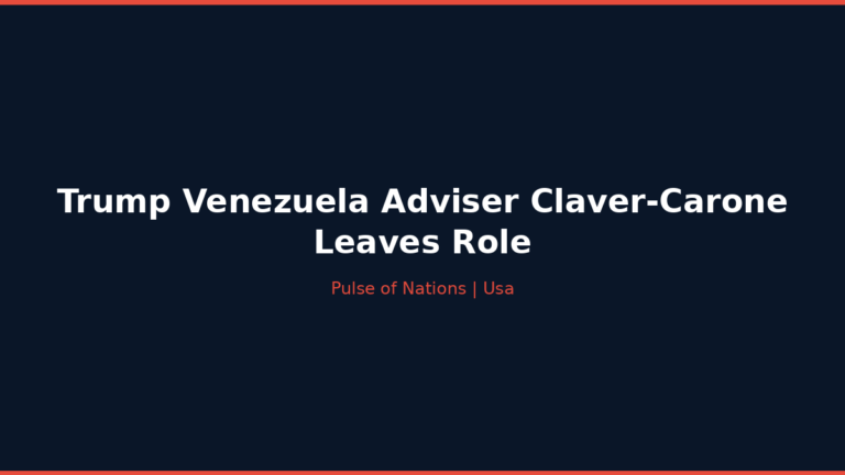 Trump Venezuela Adviser Claver-Carone Leaves Role