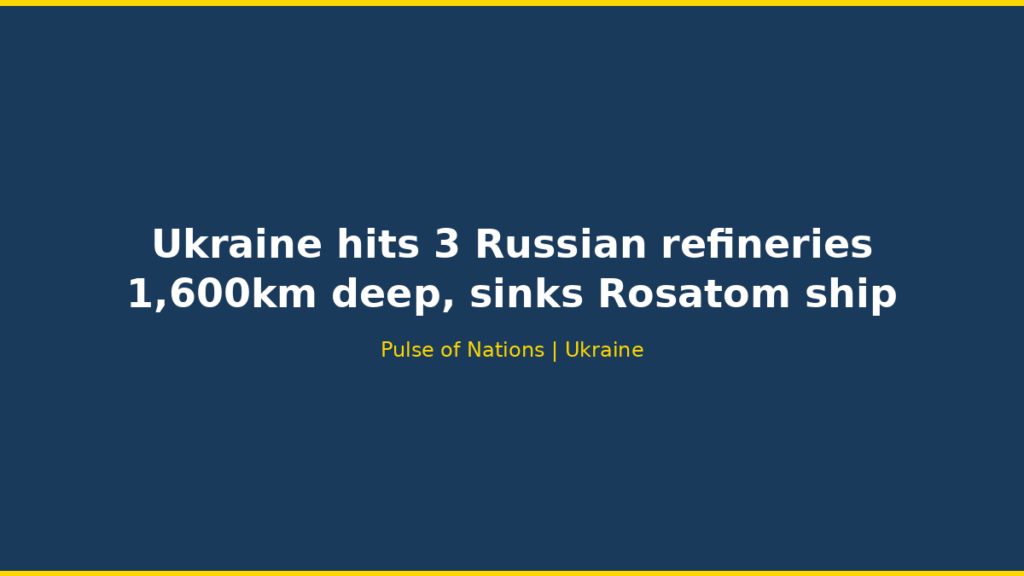 Ukraine hits 3 Russian refineries 1,600km deep, sinks Rosatom ship