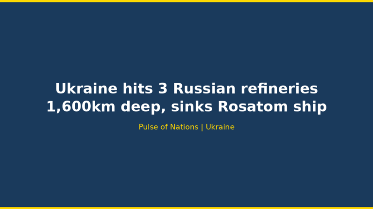 Ukraine hits 3 Russian refineries 1,600km deep, sinks Rosatom ship
