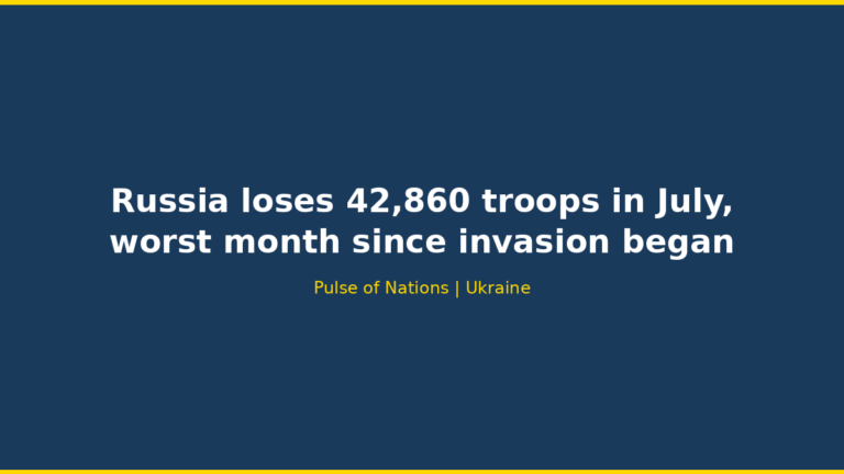 Russia loses 42,860 troops in July, worst month since invasion began