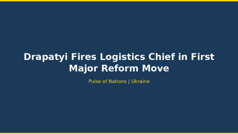 Drapatyi Fires Logistics Chief in First Major Reform Move