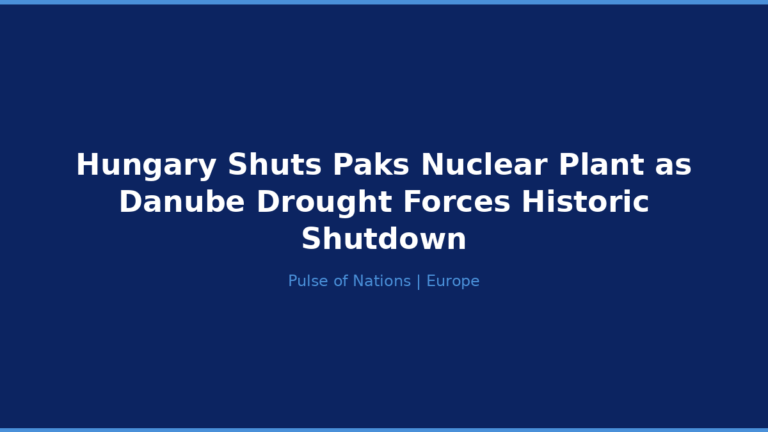 Hungary Shuts Paks Nuclear Plant as Danube Drought Forces Historic Shutdown