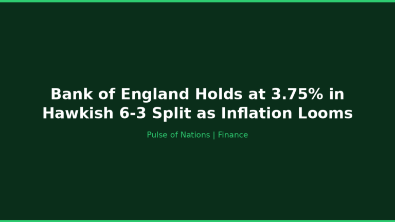 Bank of England Holds at 3.75% in Hawkish 6-3 Split as Inflation Looms
