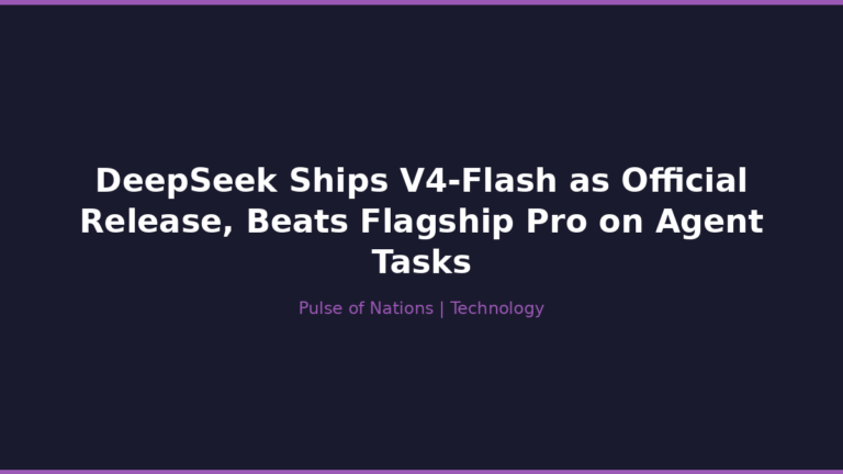 DeepSeek Ships V4-Flash as Official Release, Beats Flagship Pro on Agent Tasks
