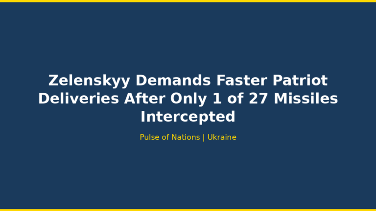 Zelenskyy Demands Faster Patriot Deliveries After Only 1 of 27 Missiles Intercepted