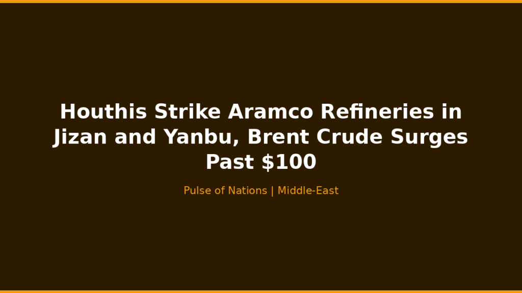 Houthis Strike Aramco Refineries in Jizan and Yanbu, Brent Crude Surges Past $100
