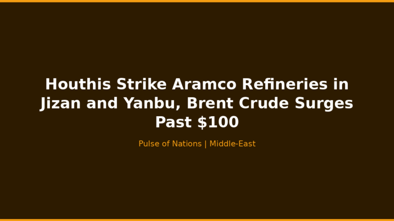 Houthis Strike Aramco Refineries in Jizan and Yanbu, Brent Crude Surges Past $100