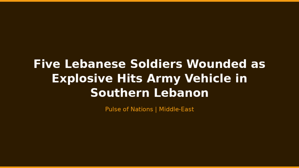 Five Lebanese Soldiers Wounded as Explosive Hits Army Vehicle in Southern Lebanon