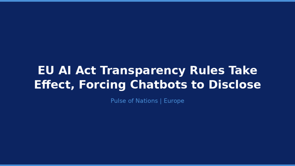 EU AI Act Transparency Rules Take Effect, Forcing Chatbots to Disclose