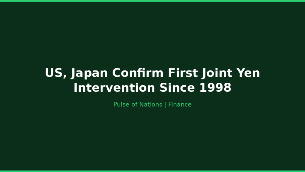 US, Japan Confirm First Joint Yen Intervention Since 1998
