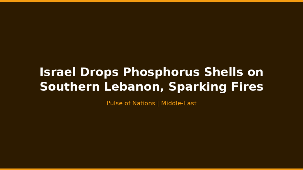 Israel Drops Phosphorus Shells on Southern Lebanon, Sparking Fires