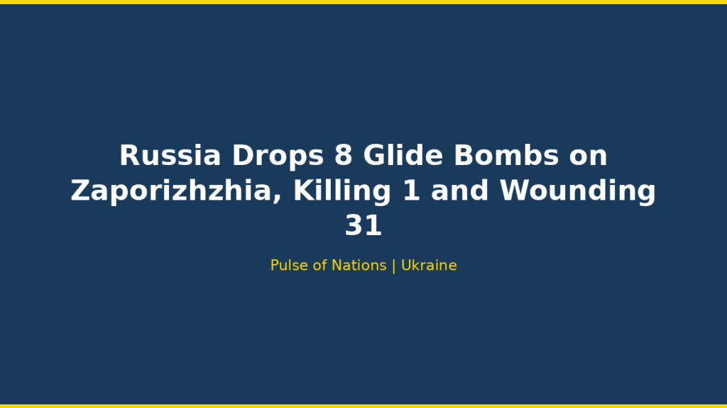 Russia Drops 8 Glide Bombs on Zaporizhzhia, Killing 1 and Wounding 31