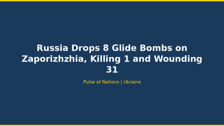 Russia Drops 8 Glide Bombs on Zaporizhzhia, Killing 1 and Wounding 31