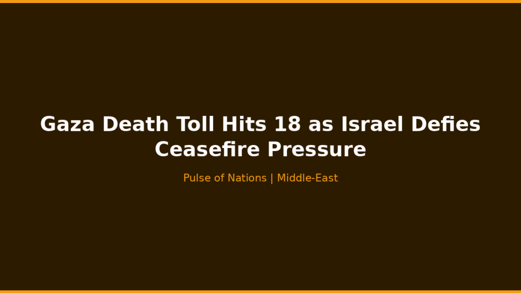 Gaza Death Toll Hits 18 as Israel Defies Ceasefire Pressure