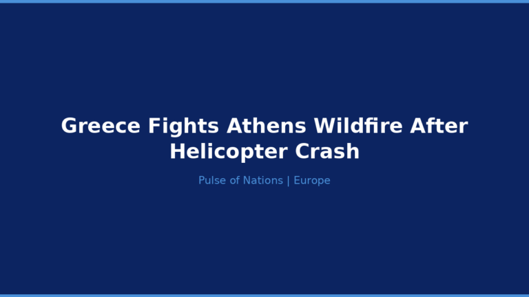 Greece Fights Athens Wildfire After Helicopter Crash