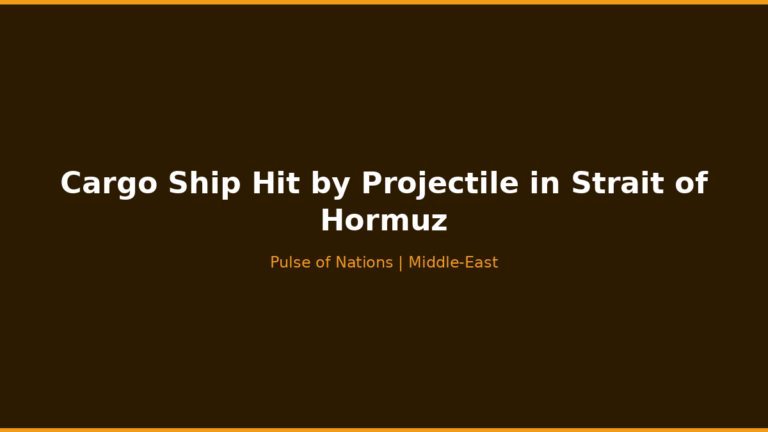 Cargo Ship Hit by Projectile in Strait of Hormuz