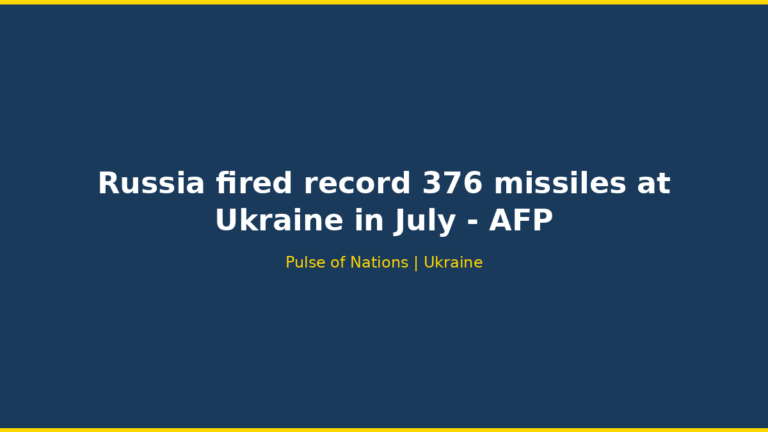 Russia fired record 376 missiles at Ukraine in July – AFP