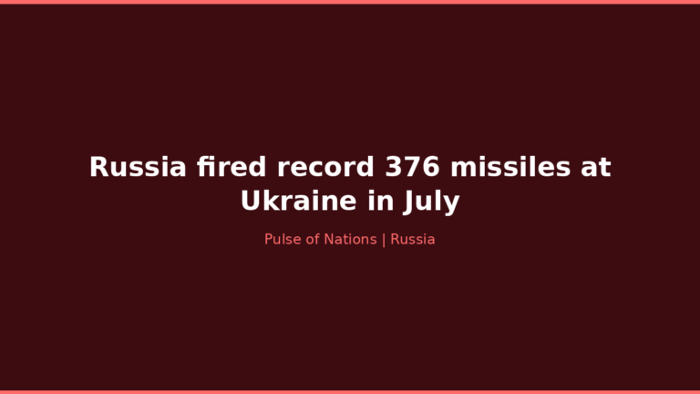 Russia fired record 376 missiles at Ukraine in July