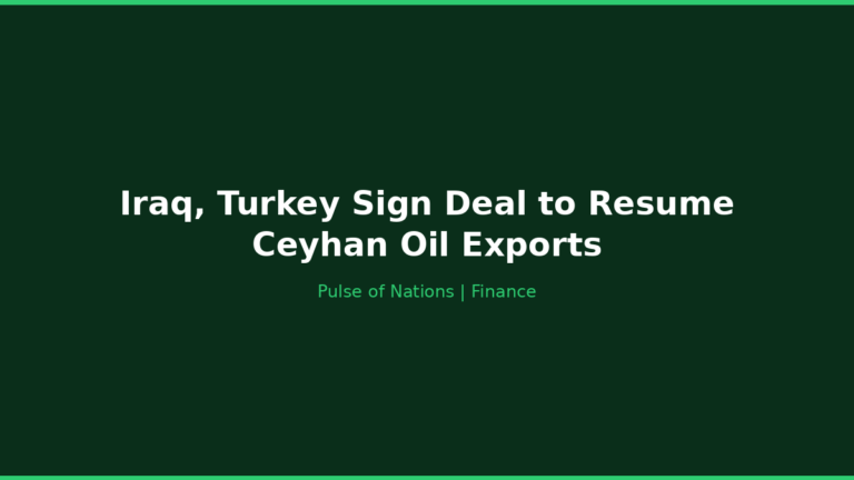 Iraq, Turkey Sign Deal to Resume Ceyhan Oil Exports