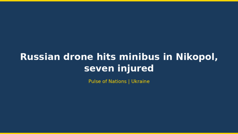 Russian drone hits minibus in Nikopol, seven injured