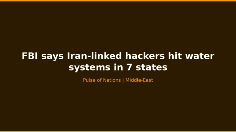 FBI says Iran-linked hackers hit water systems in 7 states
