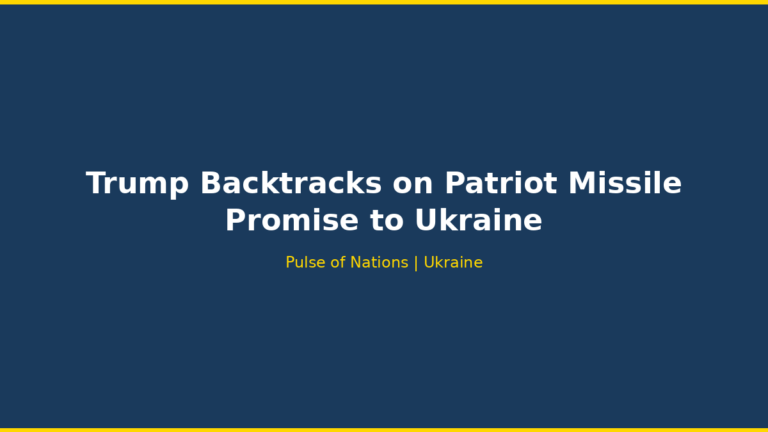 Trump Backtracks on Patriot Missile Promise to Ukraine