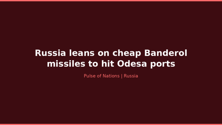 Russia leans on cheap Banderol missiles to hit Odesa ports