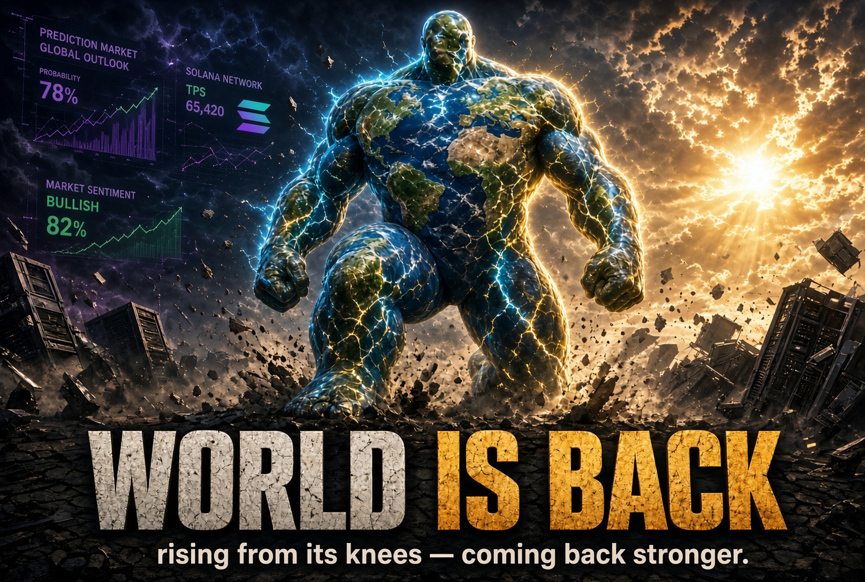 World.xyz rising from its knees